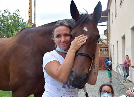 Setkání klientů s terapeutickým koněm Sagim